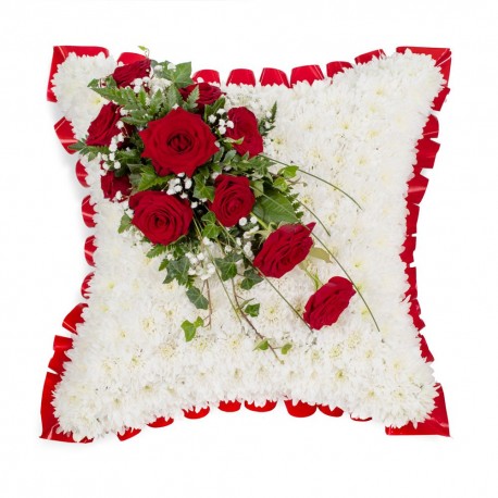 Red and White Pillow